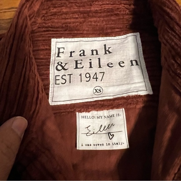 NEW Frank & Eileen Brown Corduroy Button Down Top XS Soft Relaxed Fit Layering - Picture 8 of 13
